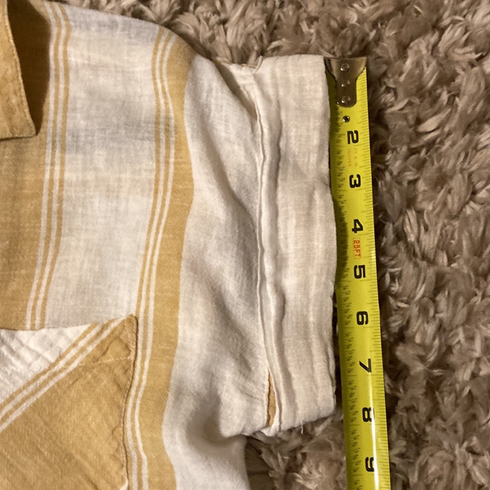 Thread & Supply Beige Striped Button Down Shirt - image 6